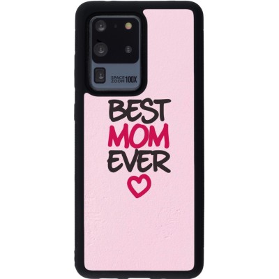 Samsung Galaxy S20 Ultra Case Hülle - Silikon schwarz Mom 2023 best Mom ever pink