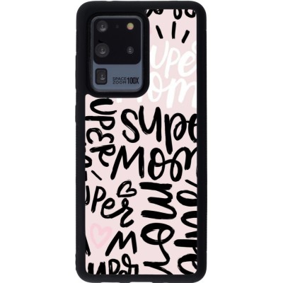 Samsung Galaxy S20 Ultra Case Hülle - Silikon schwarz Mom 2024 Super mom