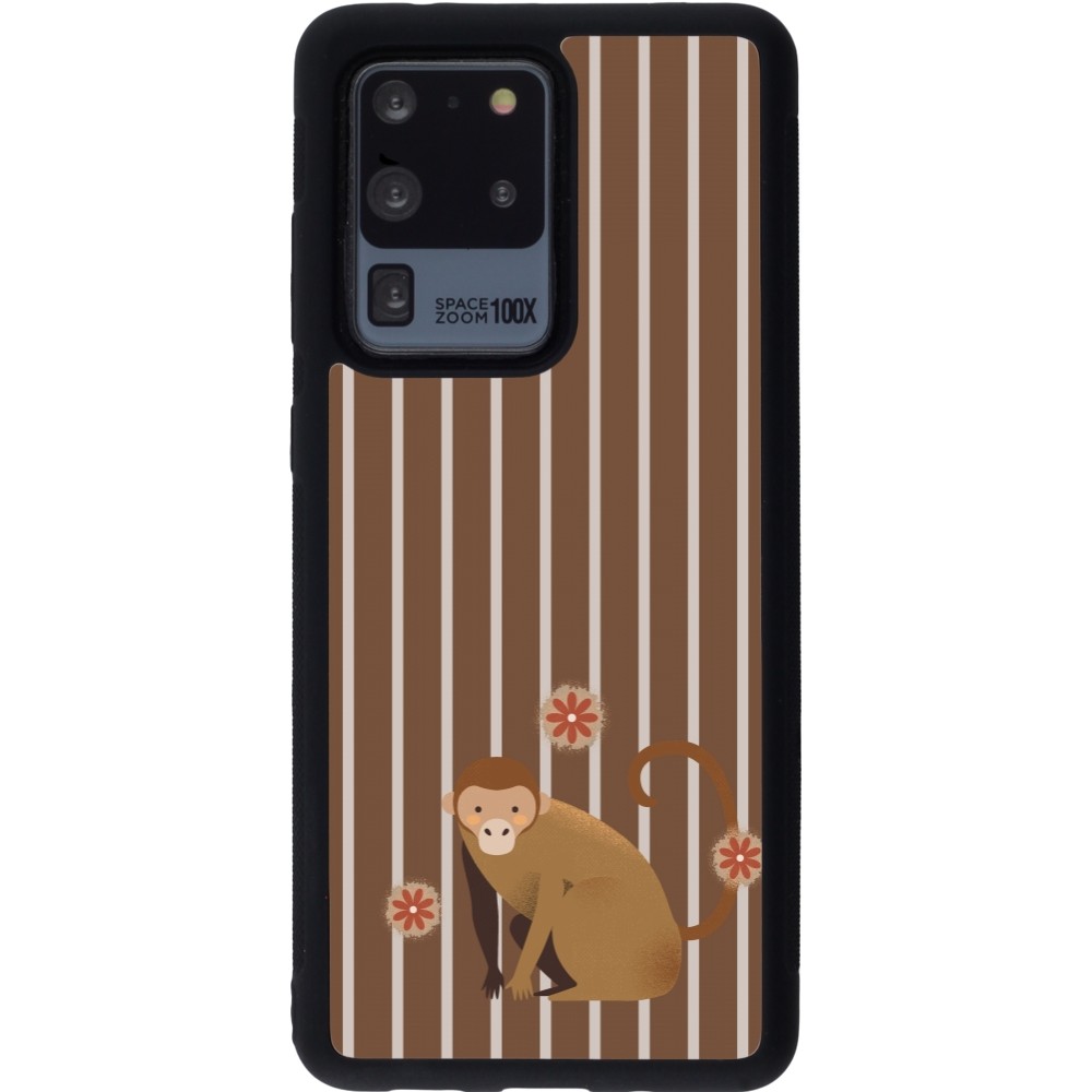 Coque Samsung Galaxy S20 Ultra - Silicone rigide noir Monkey with stripes