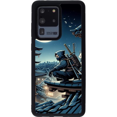 Samsung Galaxy S20 Ultra Case Hülle - Silikon schwarz Ninja unter dem Mond