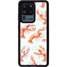 Samsung Galaxy S20 Ultra Case Hülle - Silikon schwarz Muster von pastellfarbenen Hummern