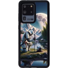 Samsung Galaxy S20 Ultra Case Hülle - Silikon schwarz Samurai Katana Mond