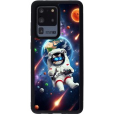 Samsung Galaxy S20 Ultra Case Hülle - Silikon schwarz VR SpaceCat Odyssee