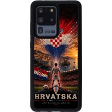 Coque Samsung Galaxy S20 Ultra - Silicone rigide noir Football Croatie splash 2026