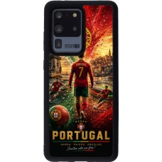 Coque Samsung Galaxy S20 Ultra - Silicone rigide noir Football Portugal splash 2026