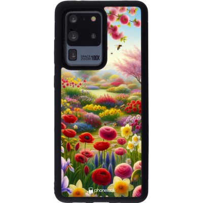 Samsung Galaxy S20 Ultra Case Hülle - Silikon schwarz Frühling 25 Strauß Frühling