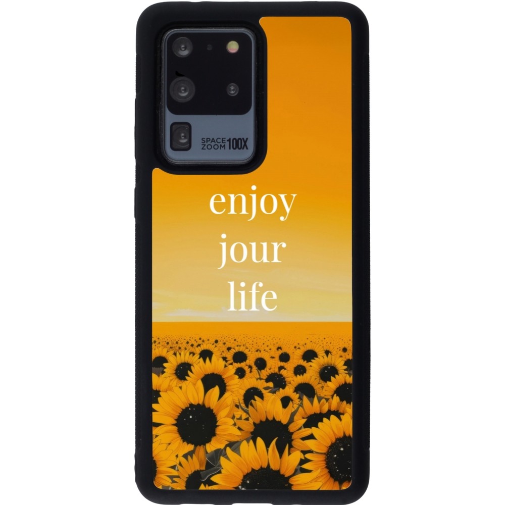 Samsung Galaxy S20 Ultra Case Hülle - Silikon schwarz Summer 2025 Enjoy your life