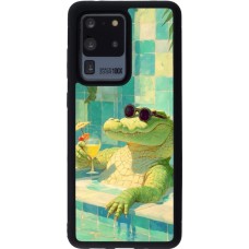 Samsung Galaxy S20 Ultra Case Hülle - Silikon schwarz Crocodile in the swimming pool Summer 2026