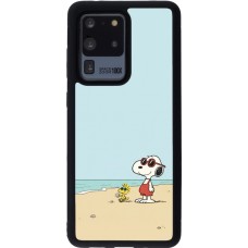 Coque Samsung Galaxy S20 Ultra - Silicone rigide noir Snoopy on the beach Summer 2026
