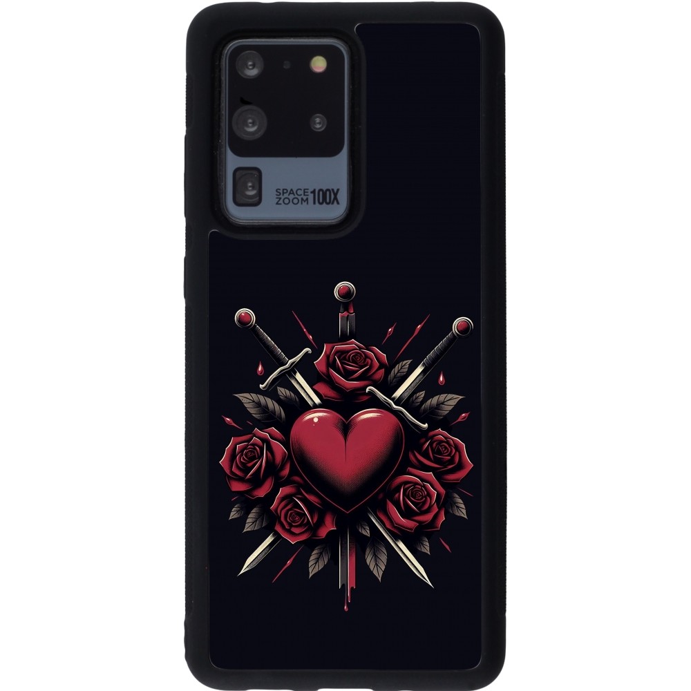 Coque Samsung Galaxy S20 Ultra - Silicone rigide noir Valentine 2024 gothic love