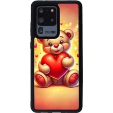 Coque Samsung Galaxy S20 Ultra - Silicone rigide noir Valentine 2024 Teddy love