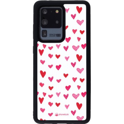 Hülle Samsung Galaxy S20 Ultra - Silikon schwarz Valentine 2022 Many pink hearts