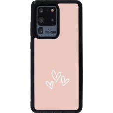 Samsung Galaxy S20 Ultra Case Hülle - Silikon schwarz Valentine 2023 three minimalist hearts