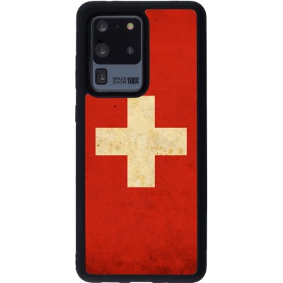 Hülle Samsung Galaxy S20 Ultra - Silikon schwarz Vintage Flag SWISS