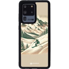 Coque Samsung Galaxy S20 Ultra - Silicone rigide noir Vintage Ski Mountain