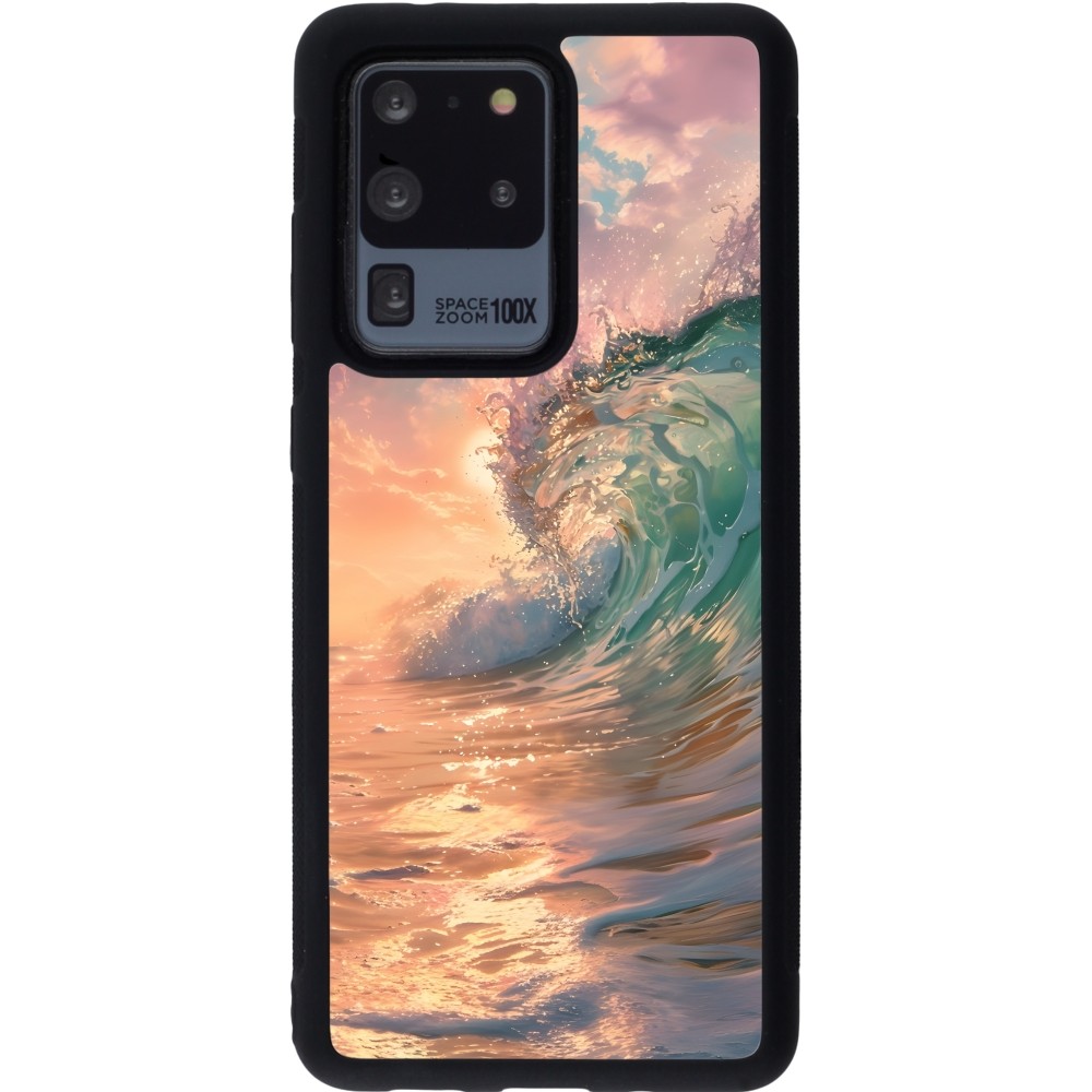 Coque Samsung Galaxy S20 Ultra - Silicone rigide noir Wave Sunset