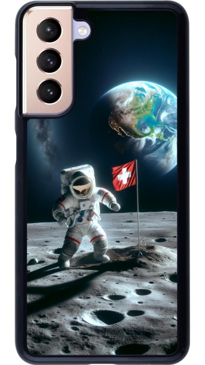 Coque Samsung Galaxy S21 5G - Astro Suisse sur lune