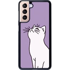 Samsung Galaxy S21 5G Case Hülle - Chat auf lila Hintergrund
