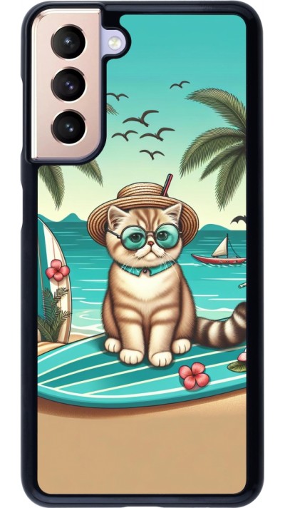 Coque Samsung Galaxy S21 5G - Chat Surf Style