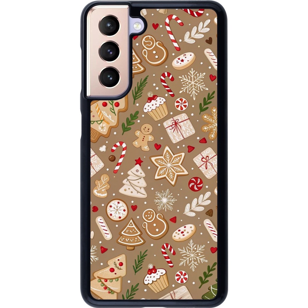 Coque Samsung Galaxy S21 5G - Christmas 25 Pattern Ginger Cookie