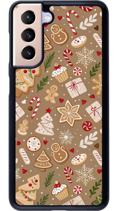 Coque Samsung Galaxy S21 5G - Christmas 25 Pattern Ginger Cookie