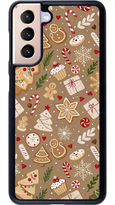 Coque Samsung Galaxy S21 5G - Christmas 25 Pattern Ginger Cookie