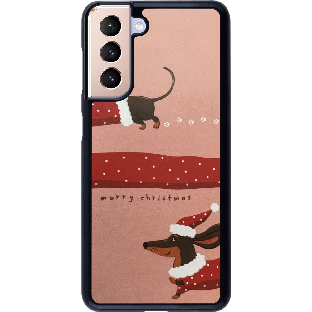 Coque Samsung Galaxy S21 5G - Christmas 25 Teckel Merry Xmas