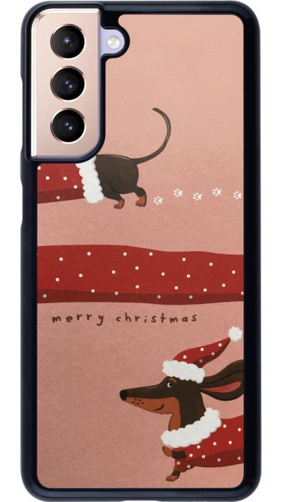 Coque Samsung Galaxy S21 5G - Christmas 25 Teckel Merry Xmas