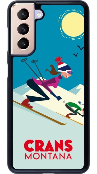 Samsung Galaxy S21 5G Case Hülle - Crans-Montana Ski Downhill