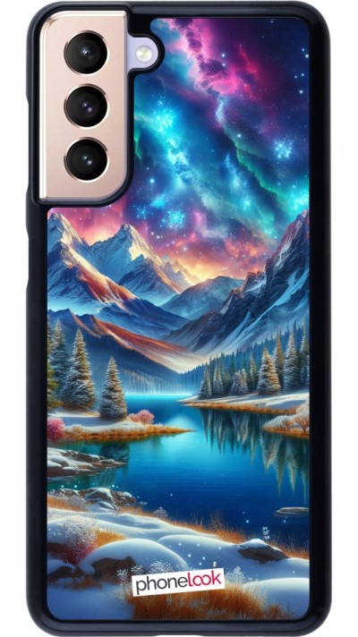 Coque Samsung Galaxy S21 5G - Fantasy Mountain Lake Sky Stars