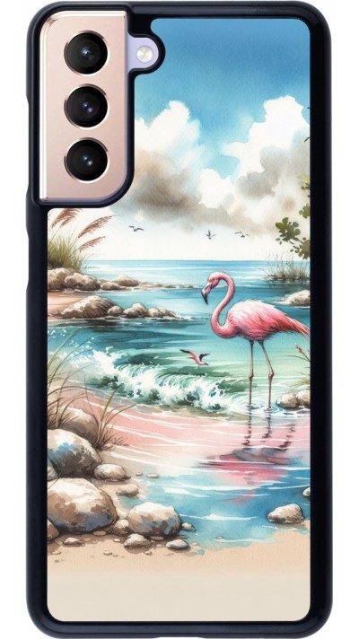 Samsung Galaxy S21 5G Case Hülle - Flamingo Aquarell