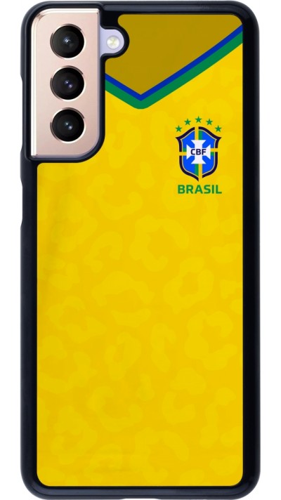Coque Samsung Galaxy S21 5G - Maillot de football Brésil 2022 personnalisable