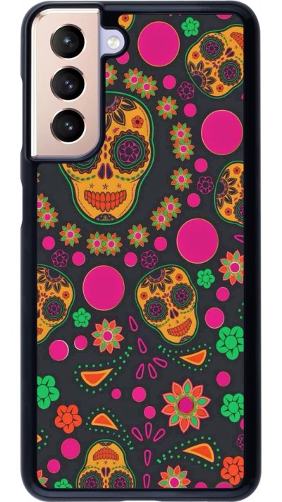 Coque Samsung Galaxy S21 5G - Halloween 22 colorful mexican skulls