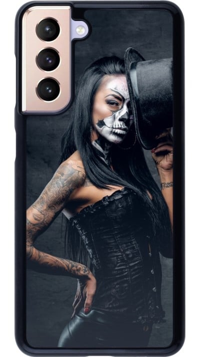 Samsung Galaxy S21 5G Case Hülle - Halloween 22 Tattooed Girl