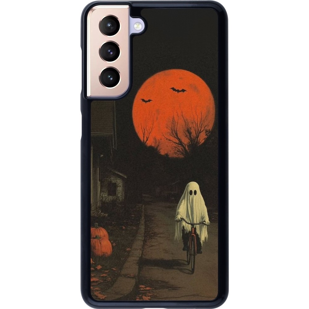 Coque Samsung Galaxy S21 5G - Halloween 2025 Ghost on a bicycle