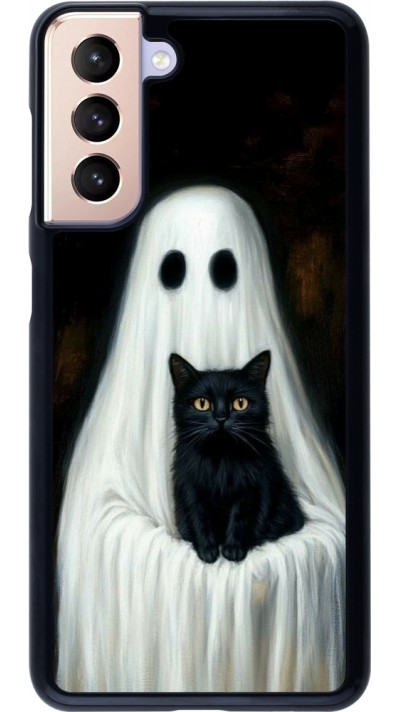 Coque Samsung Galaxy S21 5G - Halloween 2025 Ghost with black cat