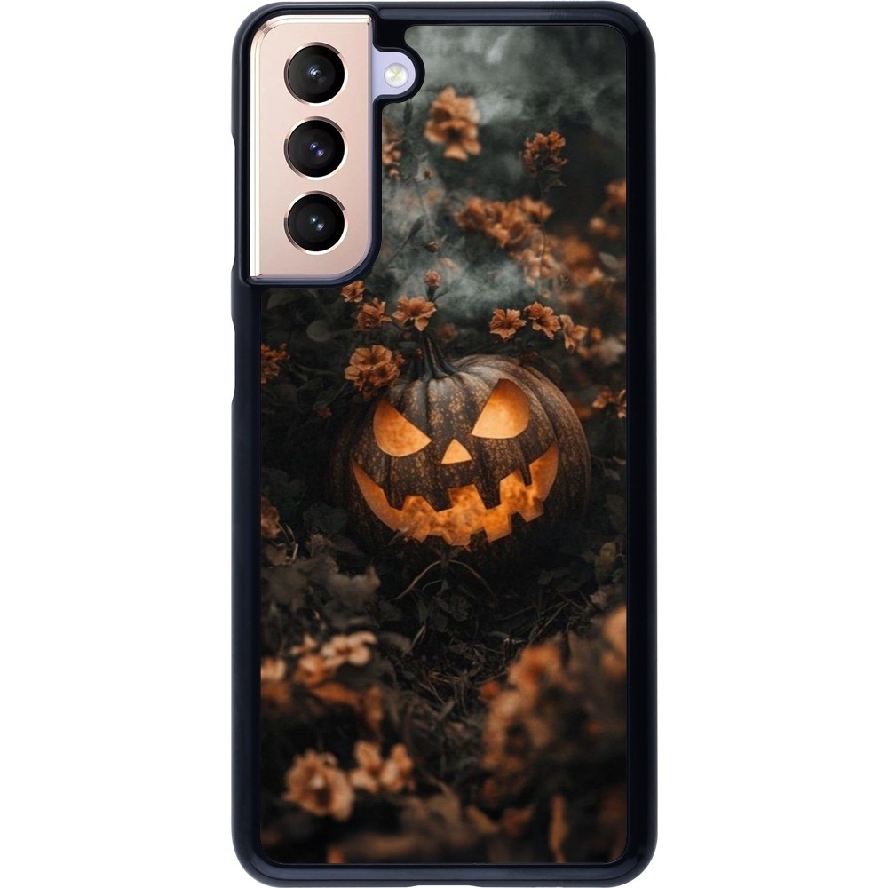 Coque Samsung Galaxy S21 5G - Halloween 2025 Pumpkin with flowers
