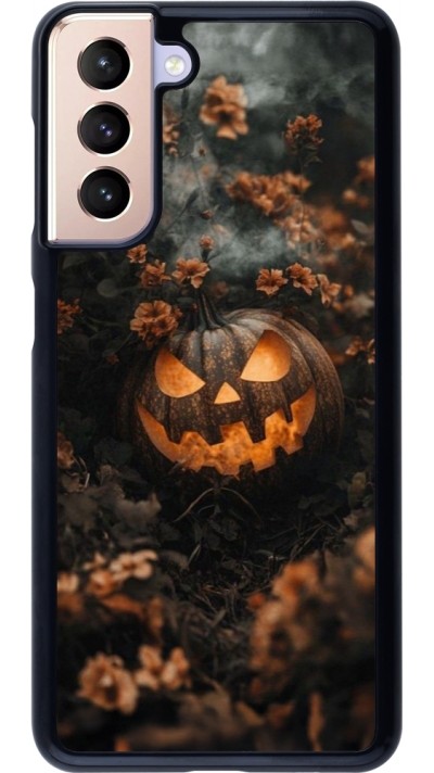 Coque Samsung Galaxy S21 5G - Halloween 2025 Pumpkin with flowers