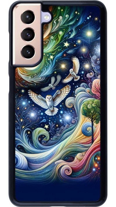 Samsung Galaxy S21 5G Case Hülle - Fliegender Blumen-Eule