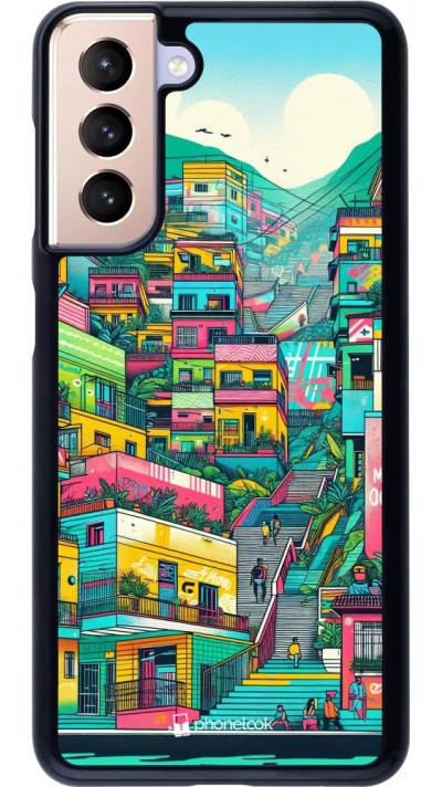 Samsung Galaxy S21 5G Case Hülle - Medellin Comuna 13 Kunst