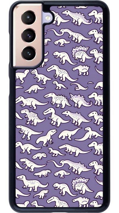 Samsung Galaxy S21 5G Case Hülle - Mini-Dino-Muster violett
