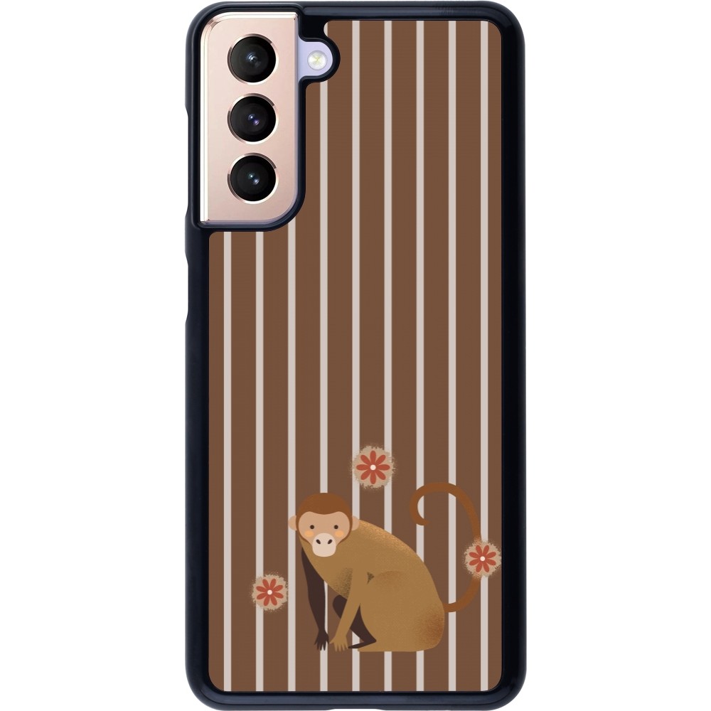 Samsung Galaxy S21 5G Case Hülle - Monkey with stripes