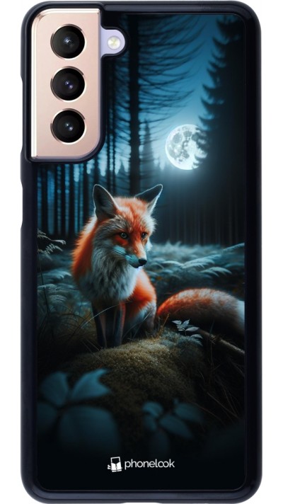 Coque Samsung Galaxy S21 5G - Renard lune forêt