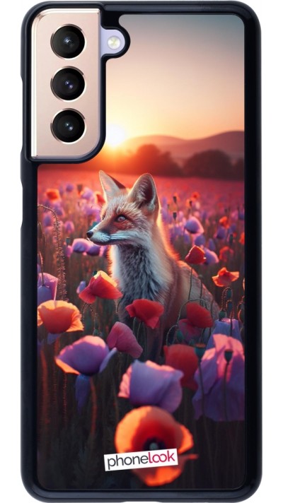 Samsung Galaxy S21 5G Case Hülle - Purpurroter Fuchs bei Dammerung
