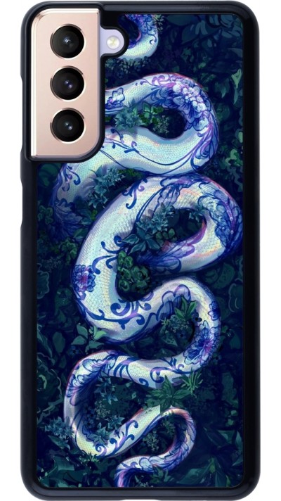 Samsung Galaxy S21 5G Case Hülle - Snake Blue Anaconda