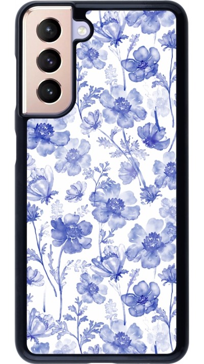 Coque Samsung Galaxy S21 5G - Spring 23 watercolor blue flowers