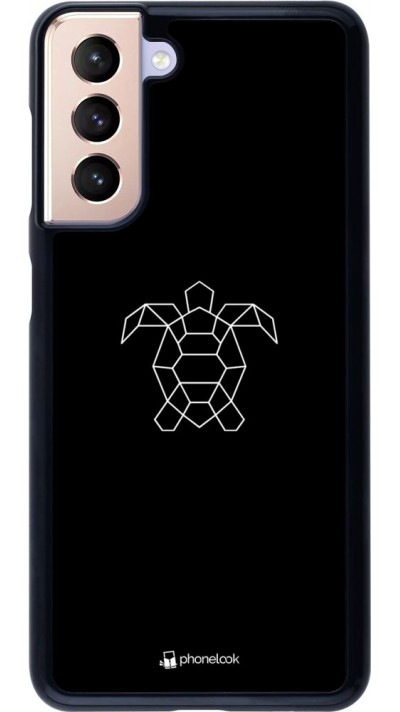 Coque Samsung Galaxy S21 5G - Turtles lines on black