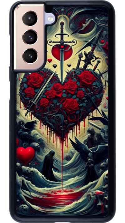 Coque Samsung Galaxy S21 5G - Dark Love Coeur Sang