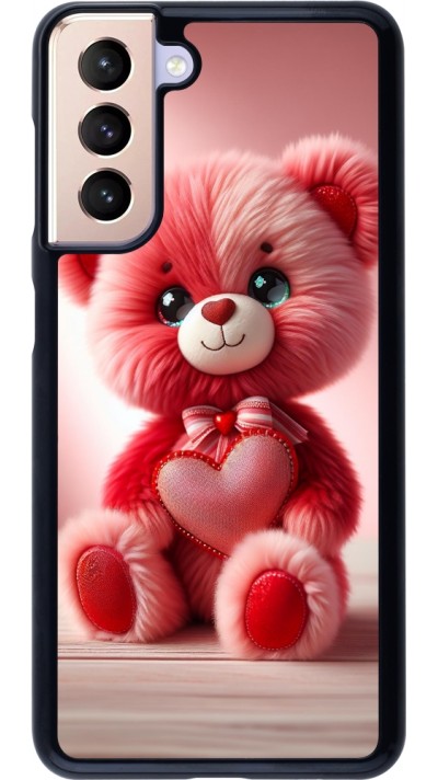 Samsung Galaxy S21 5G Case Hülle - Valentin 2024 Rosaroter Teddybär
