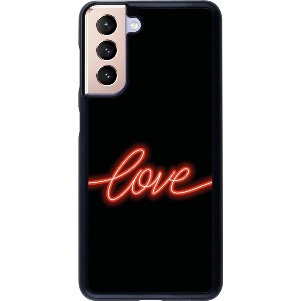 Samsung Galaxy S21 5G Case Hülle - Valentine 2023 neon love